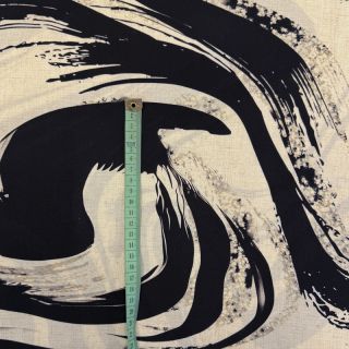 Viskóza s ľanom Swirls design B