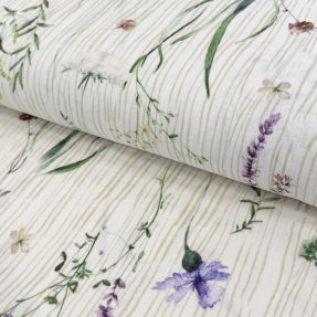 Dvojna gaza/muslin French flowers natural digital print