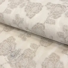 Bombažna tkanina z lanom JACQUARD Peony flowers