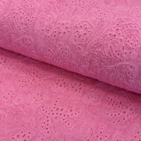 Bombažna tkanina VOILE EMBROIDERY Vintage fuchsia