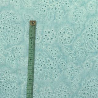 Bombažna tkanina VOILE EMBROIDERY Vintage aqua