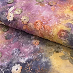 Bombažna tkanina TIE DYE EMBROIDERY Poppy design E