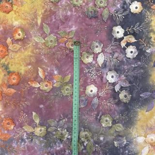 Bombažna tkanina TIE DYE EMBROIDERY Poppy design E
