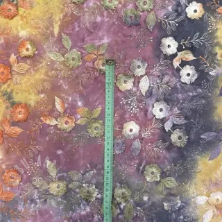Bombažna tkanina TIE DYE EMBROIDERY Poppy design E