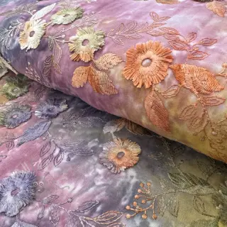 Bombažna tkanina TIE DYE EMBROIDERY Poppy design E