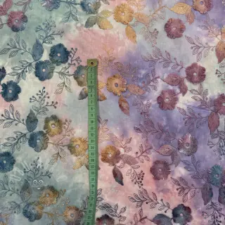 Bombažna tkanina TIE DYE EMBROIDERY Poppy design C