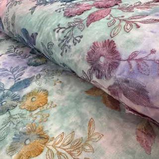 Bombažna tkanina TIE DYE EMBROIDERY Poppy design C