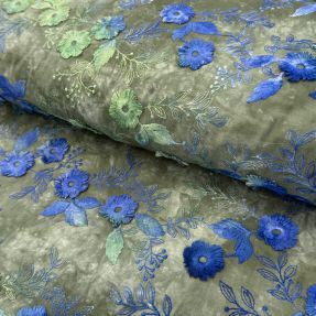 Bombažna tkanina TIE DYE EMBROIDERY Poppy design B