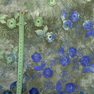 Bombažna tkanina TIE DYE EMBROIDERY Poppy design B