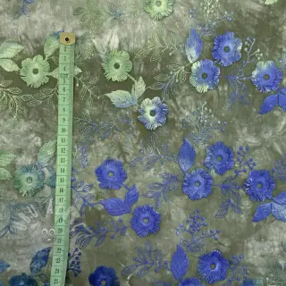 Bombažna tkanina TIE DYE EMBROIDERY Poppy design B