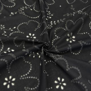 Bavlnená látka VOILE Puffy black