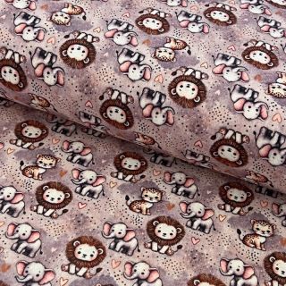 Dvojna gaza/muslin Safari buddys design A digital print
