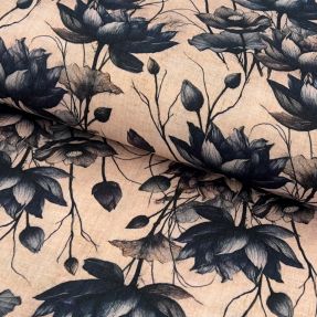 Dvojitá gázovina/mušelín Dreamy flowers design A digital print