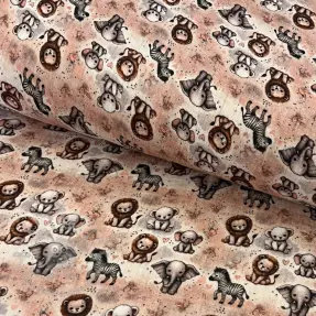 Dvojna gaza/muslin Safari buddys design C digital print