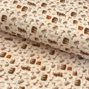Dvojna gaza/muslin Little farm animals design C digital print