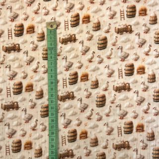 Dvojna gaza/muslin Little farm animals design C digital print