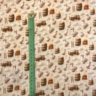 Dvojna gaza/muslin Little farm animals design C digital print