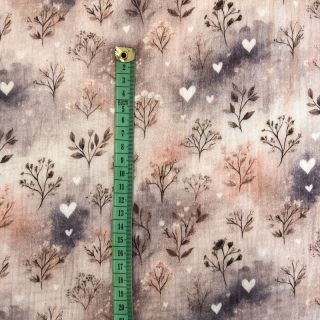 Dvojna gaza/muslin Flower heart design B digital print
