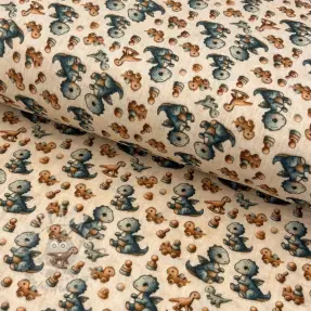 Dvojna gaza/muslin Baby dino design B digital print