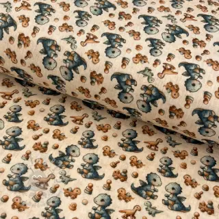 Dvojna gaza/muslin Baby dino design B digital print