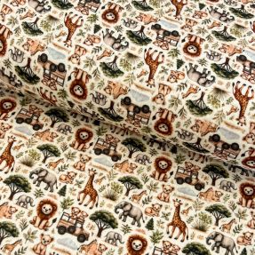 Dvojna gaza/muslin Safari buddys design E digital print