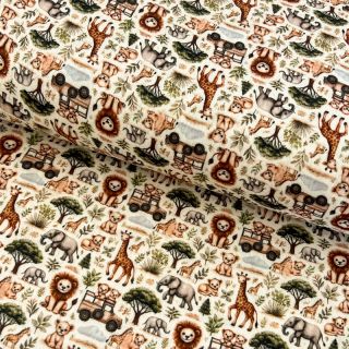 Dvojna gaza/muslin Safari buddys design E digital print