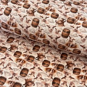 Dvojna gaza/muslin Little farm animals design D digital print
