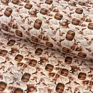 Dvojna gaza/muslin Little farm animals design D digital print