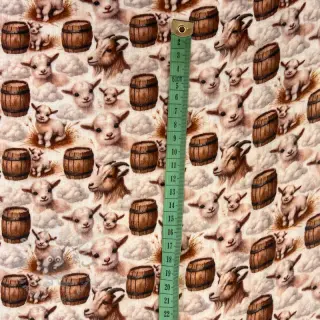 Dvojna gaza/muslin Little farm animals design D digital print