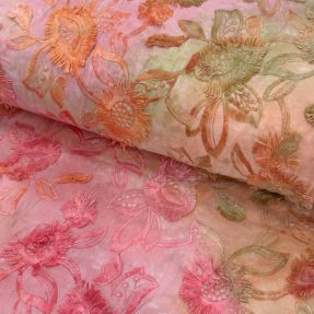 Bombažna tkanina TIE DYE EMBROIDERY Swingy design B