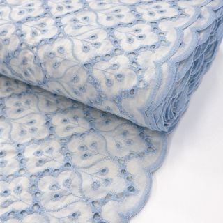 Bombažna tkanina EMBROIDERY Lilian blue