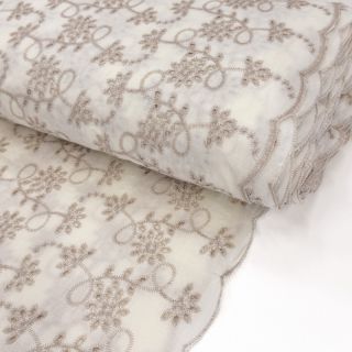 Bombažna tkanina EMBROIDERY Lilian ecru