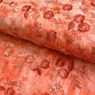 Bombažna tkanina TIE DYE EMBROIDERY Poppy design H