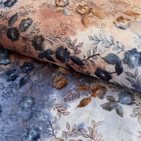 Bombažna tkanina TIE DYE EMBROIDERY Poppy design I