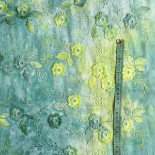 Bombažna tkanina TIE DYE EMBROIDERY Poppy design G