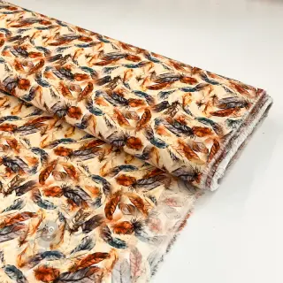 Viskoza RAYON POPLIN Feathers design C digital print