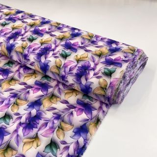 Viskoza RAYON POPLIN Leafs design F digital print
