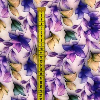 Viskoza RAYON POPLIN Leafs design F digital print