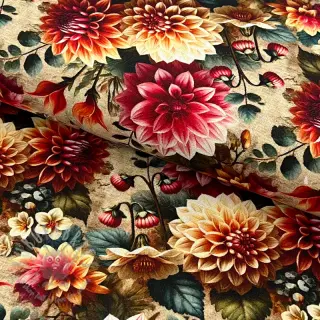 Viskoza z lanom Rosalie design A digital print