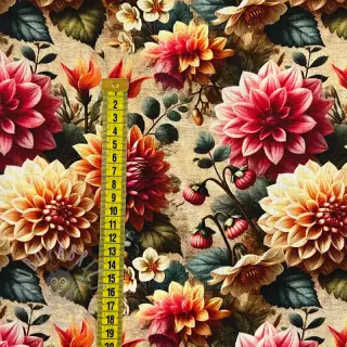 Viskoza z lanom Rosalie design A digital print