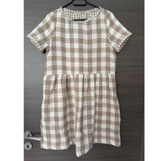 Dvojna gaza/muslin Double sided CHECKS MINI sand