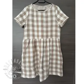 Dvojna gaza/muslin Double sided CHECKS MINI sand