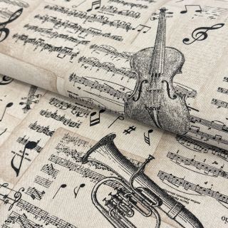 Dekoračná látka Linenlook Music Notes