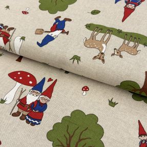 Dekorativna tkanina Linenlook Gnome Forest