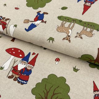 Dekorativna tkanina Linenlook Gnome Forest