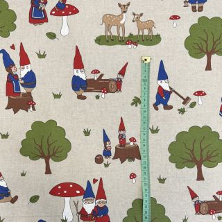 Dekorativna tkanina Linenlook Gnome Forest