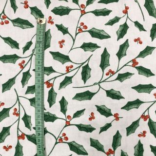 Dekorativna tkanina premium Holly branch Xmas