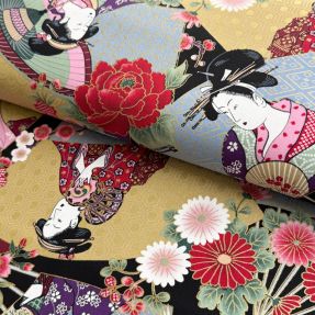 Bombažna tkanina JAPAN Sayuri rouge