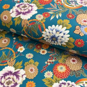 Bombažna tkanina JAPAN Chihiro turquoise