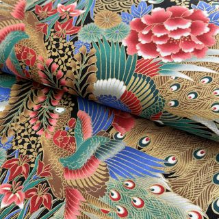 Bombažna tkanina JAPAN Hoshi emeraude